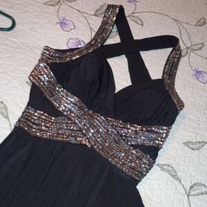 Y2K Formal Gown M 8 Bling High Low Prom Elegant Cruise Long Formal